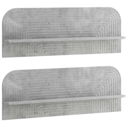 Wall Shelf 2 pcs Concrete Grey