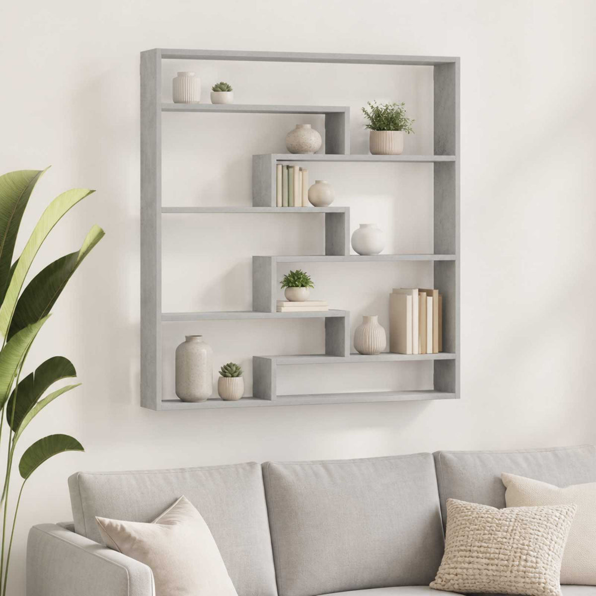 Wall Shelf Concrete Grey Engineered Wood
