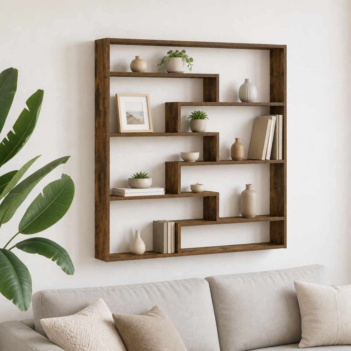 Wall Shelf Smoked Oak Engineered Wood