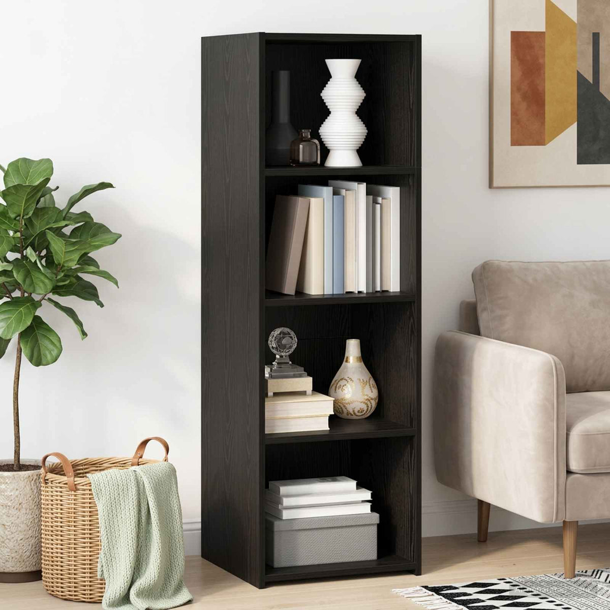 Highboard 40x41x124 cm Engineered Wood Black oak