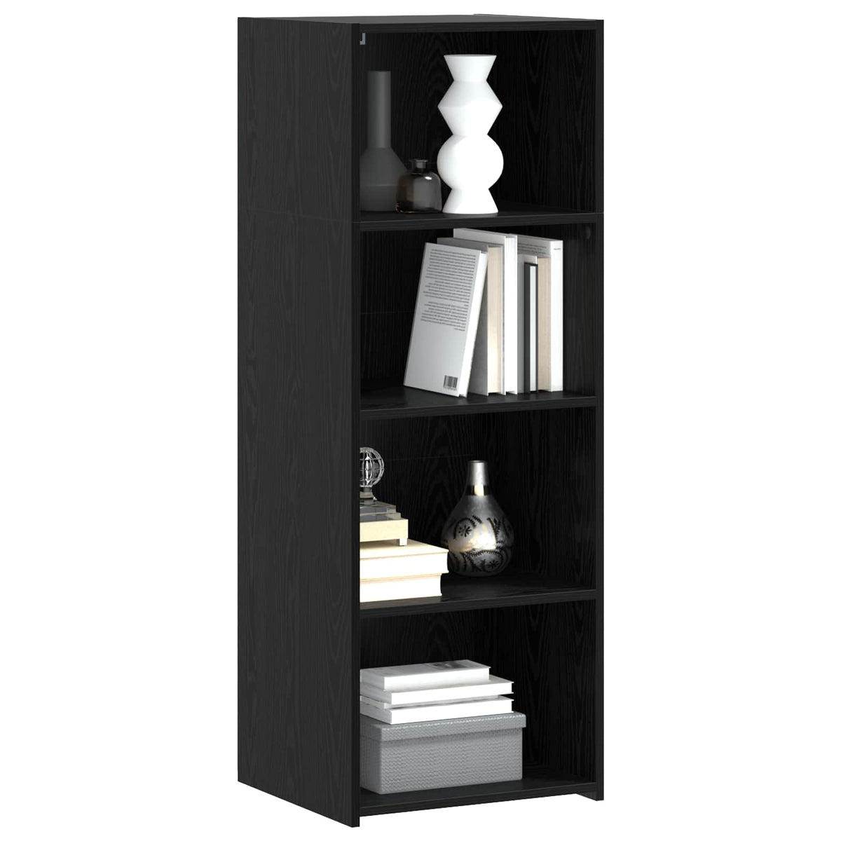 vidaXL Highboard Black Oak 45 x 41 x 124 cm Engineered Wood 3
