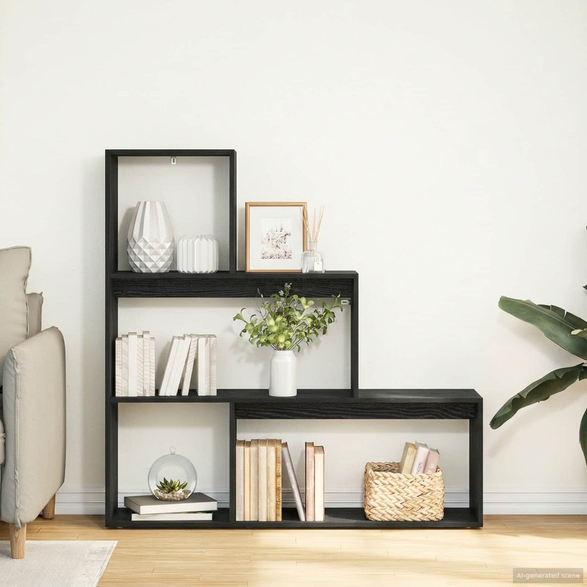 vidaXL Room Divider Bookcase 123 x 29 x 123 cm Engineered Wood 1