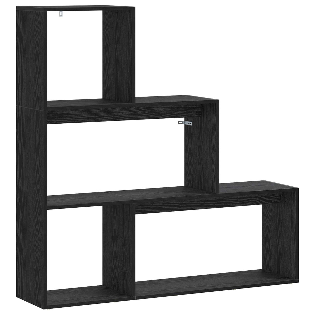 Room Divider Bookcase 4-Tier 143.5x29x143.5 cm Black oak