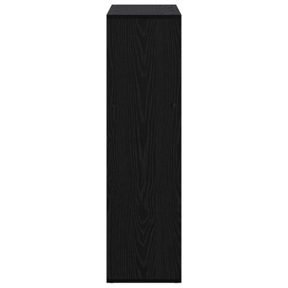 vidaXL Book Cabinet 102 x 29 x 103.5 cm Engineered Wood Black Oak 6