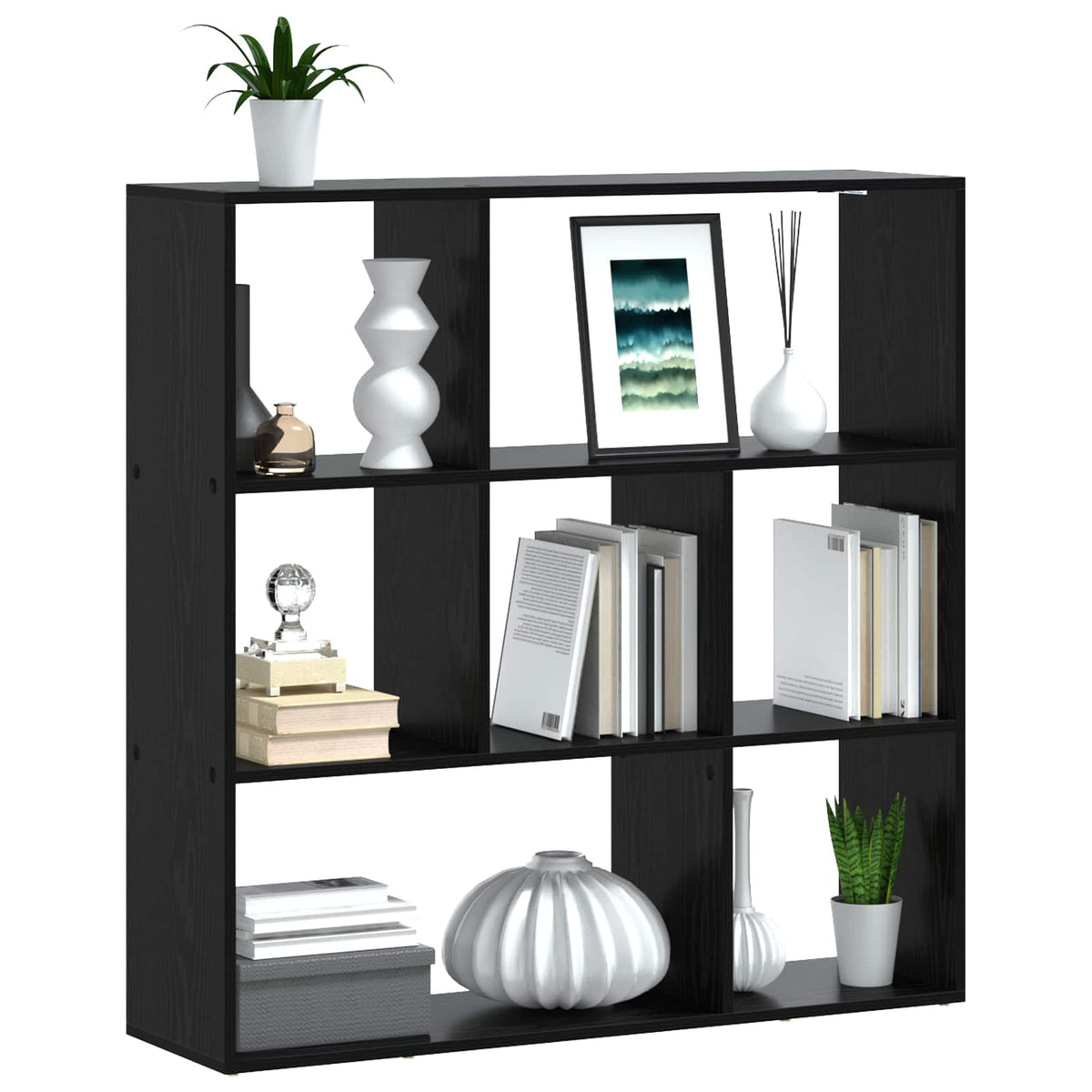 Book Cabinet Engineered Wood Width 102 cm Black oak
