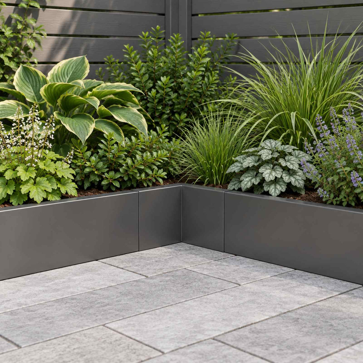 vidaXL Retaining Wall 50 x 50 x 40 cm Steel Black 1