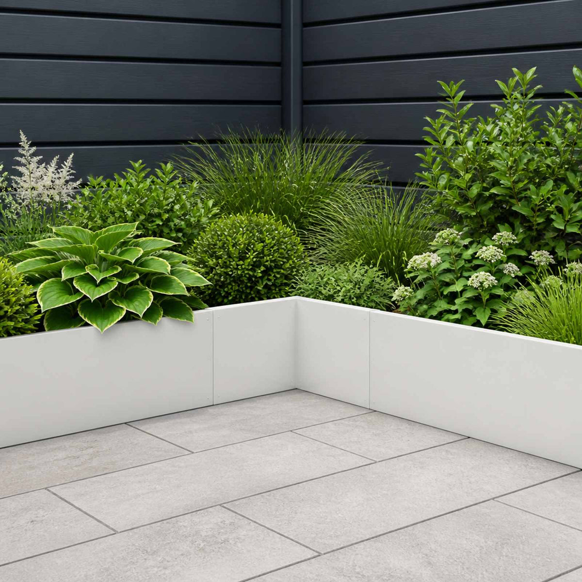 Retaining Wall Steel corner White