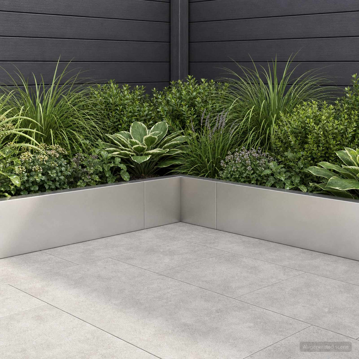 Retaining Wall 2 pcs Steel 50 x 50 x 40 cm 2 x 270° Corner Stainless steel