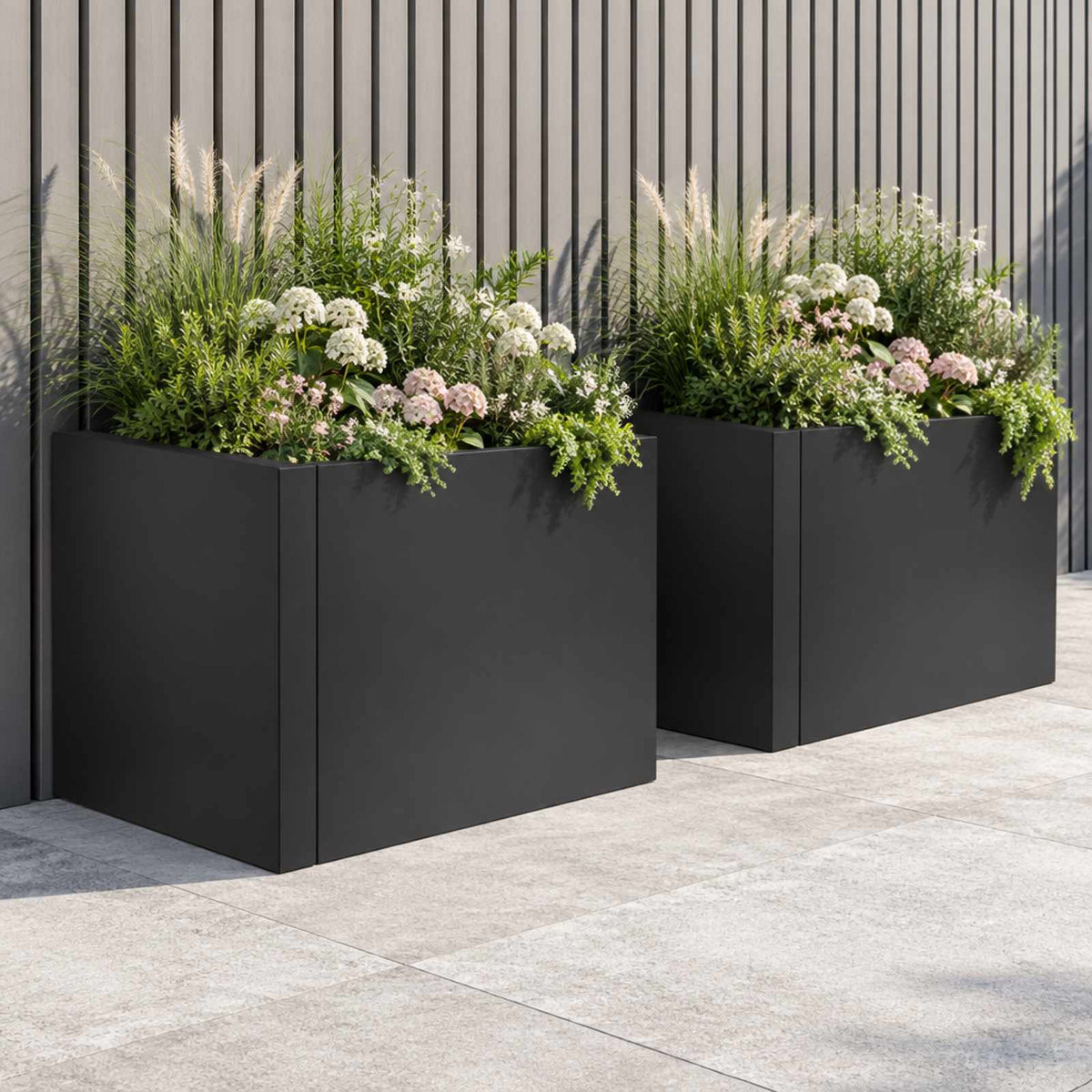 Retaining Wall Steel 50 x 50 x 30 cm 1 x 90°corner Black