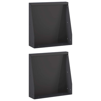 vidaXL Retaining Wall 2 pcs 40 x 12 x 40 cm Steel Black 3