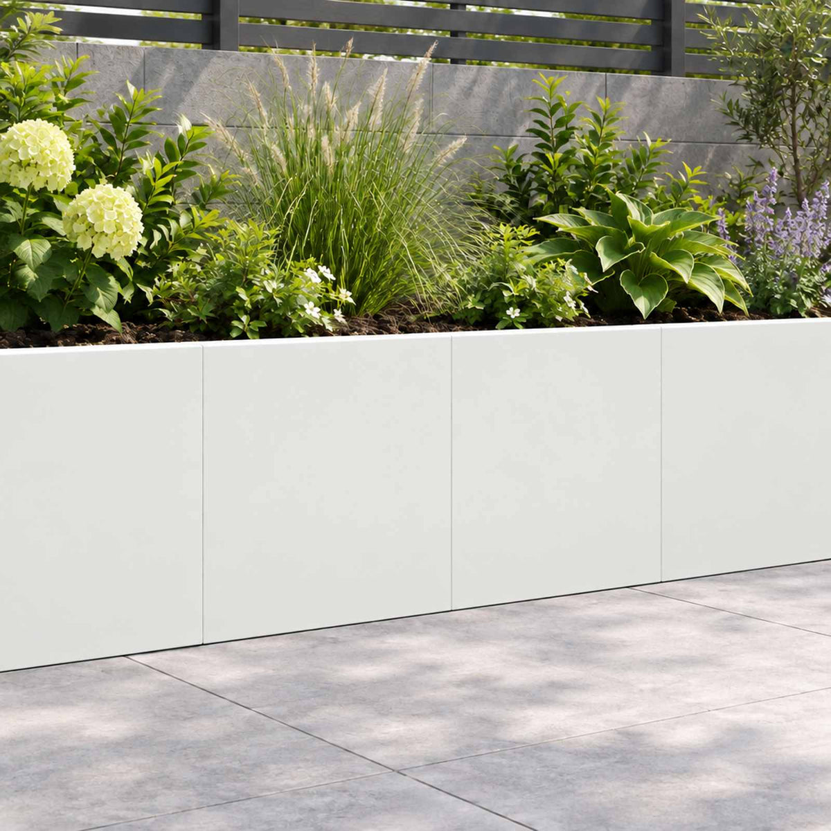vidaXL Retaining Wall 2 pcs 40 x 12 x 40 cm Steel White 1