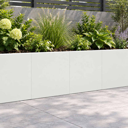 vidaXL Retaining Wall 2 pcs 40 x 12 x 40 cm Steel White 1