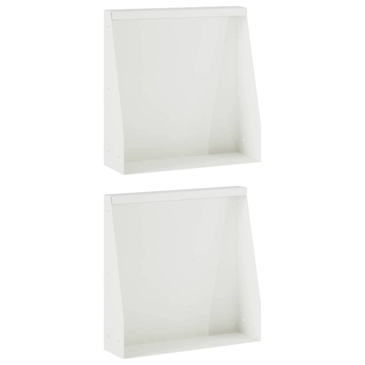 vidaXL Retaining Wall 2 pcs 40 x 12 x 40 cm Steel White 3