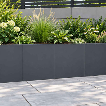 vidaXL Retaining Wall 2 pcs 40 x 12 x 40 cm Steel Anthracite 1