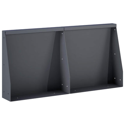 vidaXL Retaining Wall 2 pcs 40 x 12 x 40 cm Steel Anthracite 2