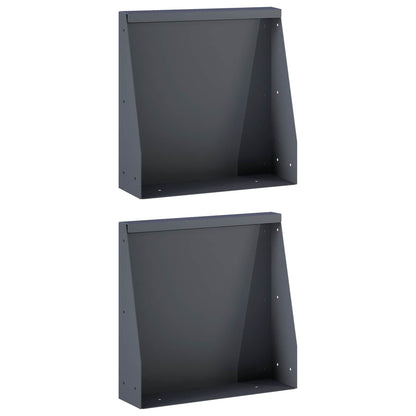 vidaXL Retaining Wall 2 pcs 40 x 12 x 40 cm Steel Anthracite 3