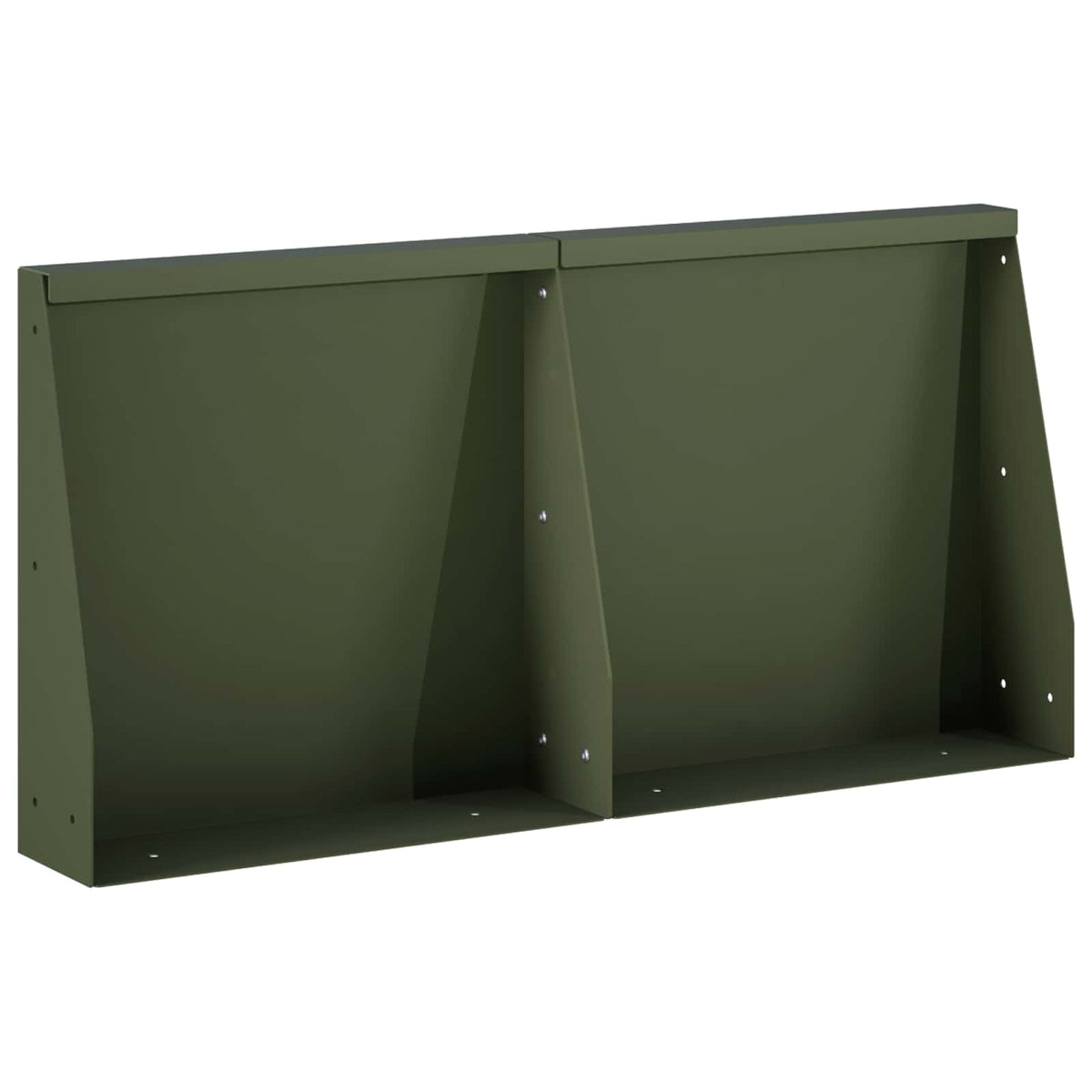 vidaXL Retaining Wall 2 pcs 40 x 12 x 40 cm Steel Olive Green 2