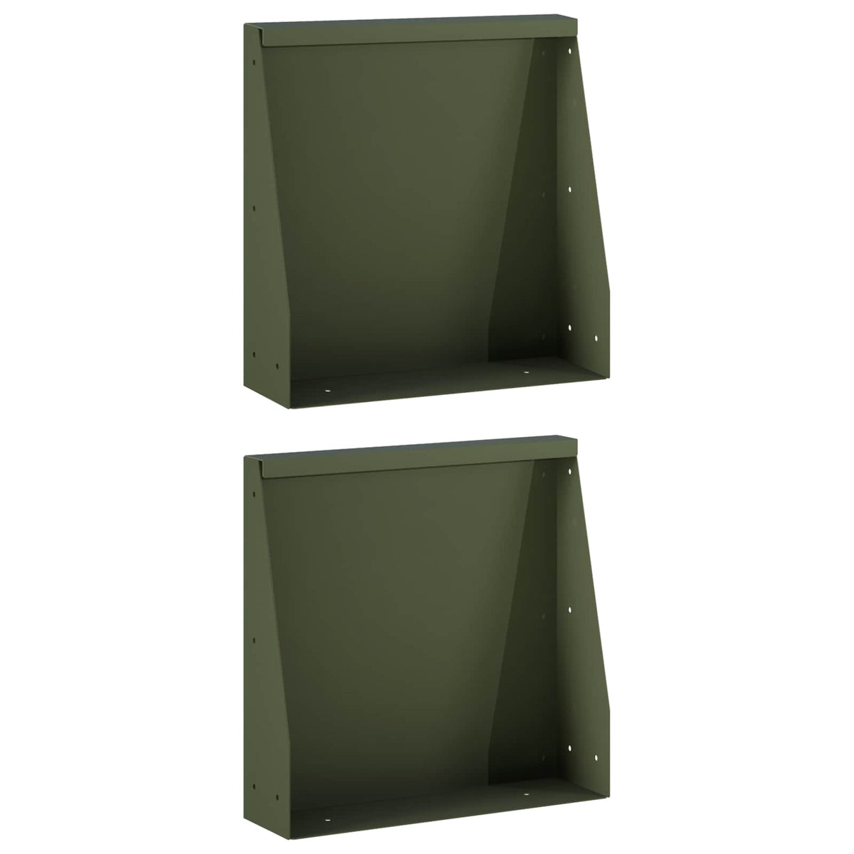 vidaXL Retaining Wall 2 pcs 40 x 12 x 40 cm Steel Olive Green 3