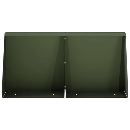 vidaXL Retaining Wall 2 pcs 40 x 12 x 40 cm Steel Olive Green 4