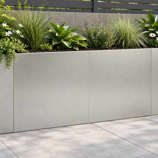 Retaining Wall 40 x 12 x 30 cm Steel 2 pcs Stainless steel
