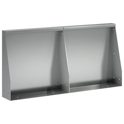 vidaXL Retaining Wall 2 pcs 40 x 12 x 40 cm Galvanised Steel Silver 2
