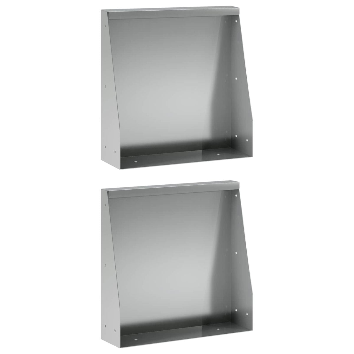 vidaXL Retaining Wall 2 pcs 40 x 12 x 40 cm Galvanised Steel Silver 3