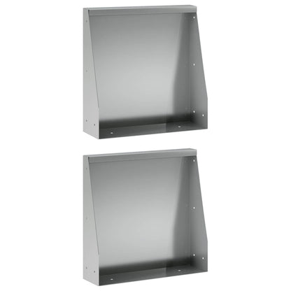 vidaXL Retaining Wall 2 pcs 40 x 12 x 40 cm Galvanised Steel Silver 3