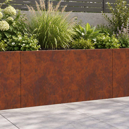 vidaXL Retaining Wall 2 pcs 40 x 12 x 40 cm Weathering Steel Rusty 1