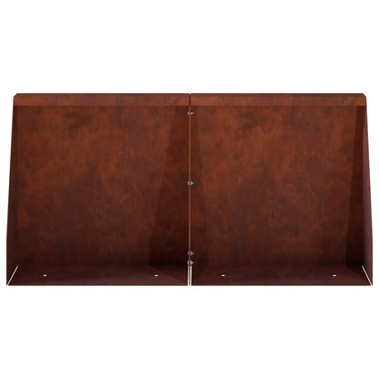vidaXL Retaining Wall 2 pcs 40 x 12 x 40 cm Weathering Steel Rusty 5