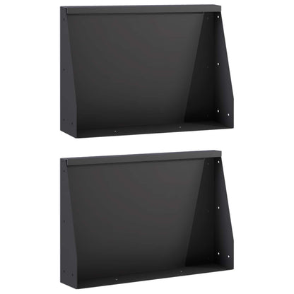 Retaining Wall 60 x 12 x 30 cm Steel Height 30 cm 2 Width 60 cm Black