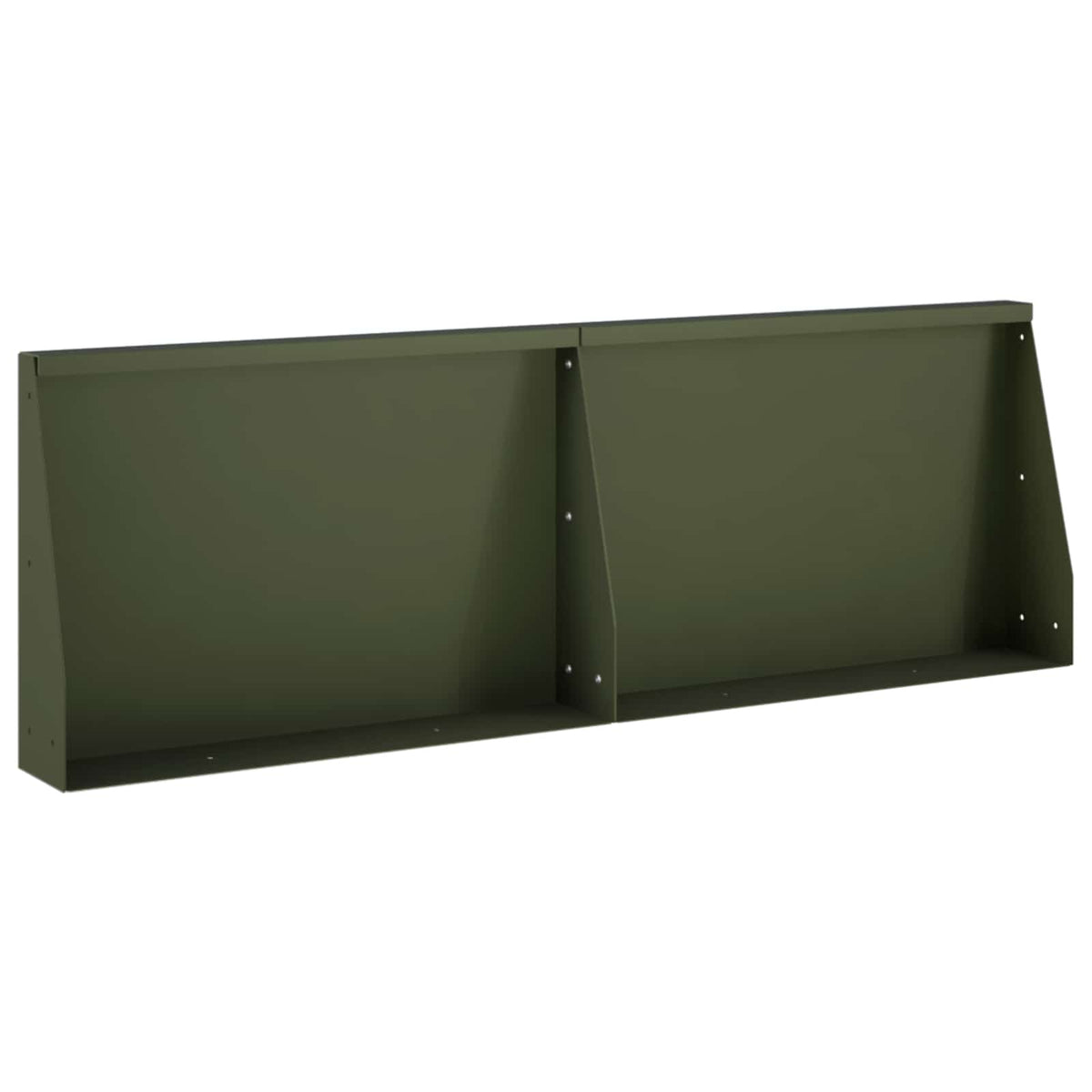 Retaining Wall 60 x 12 x 30 cm Steel Height 30 cm 2 Width 60 cm Olive green