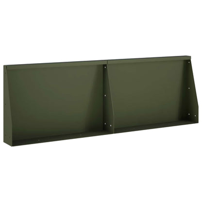 Retaining Wall 60 x 12 x 30 cm Steel Height 30 cm 2 Width 60 cm Olive green