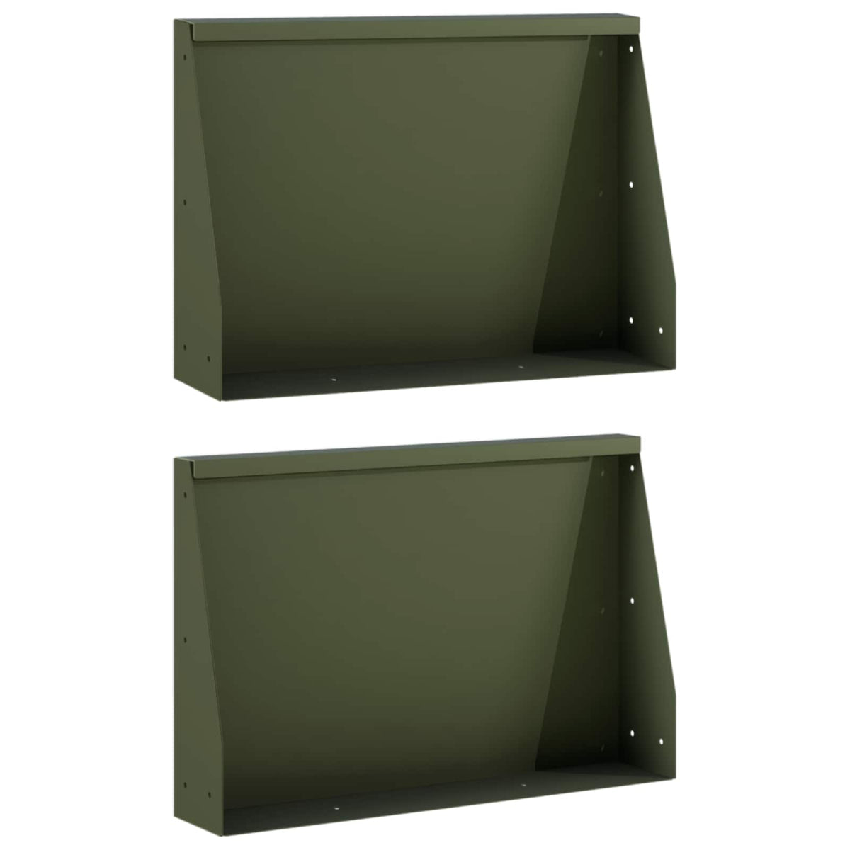Retaining Wall 60 x 12 x 30 cm Steel Height 30 cm 2 Width 60 cm Olive green