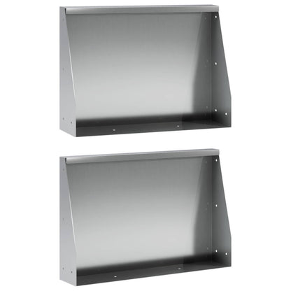 vidaXL Retaining Wall 2 pcs 60 x 12 x 30 cm Galvanised Steel Silver 3