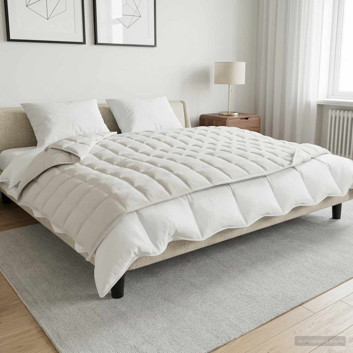vidaXL Weighted Blanket White 140 x 200 cm 6 kg 100% Cotton 205T 1