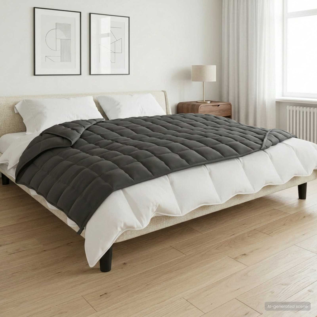 vidaXL Weighted Blanket Anthracite 137 x 200 cm 6 kg 100% Cotton 205T 1