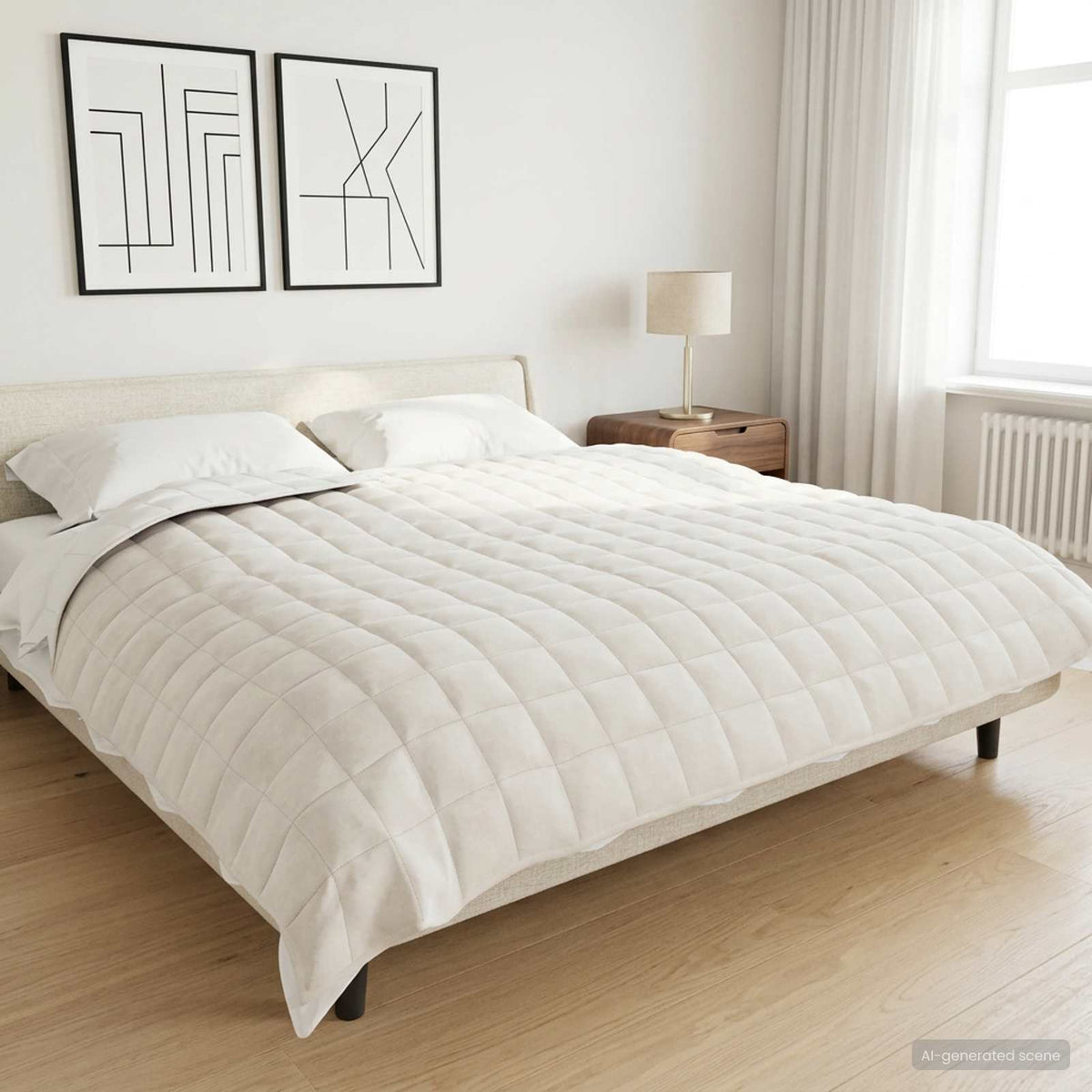 vidaXL Weighted Blanket White 200 x 230 cm 9 kg 100% Cotton 205T 1