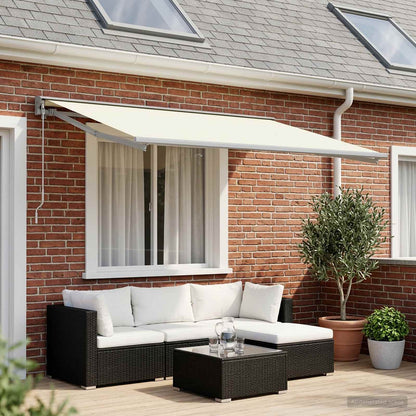 vidaXL Awning Replacement Fabric Cream 400 x 350 cm Polyester 1