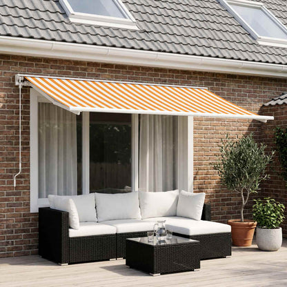 Awning Replacement Fabric 400 x 300 cm Polyester Drop 300 cm Width 400 cm Yellow and white