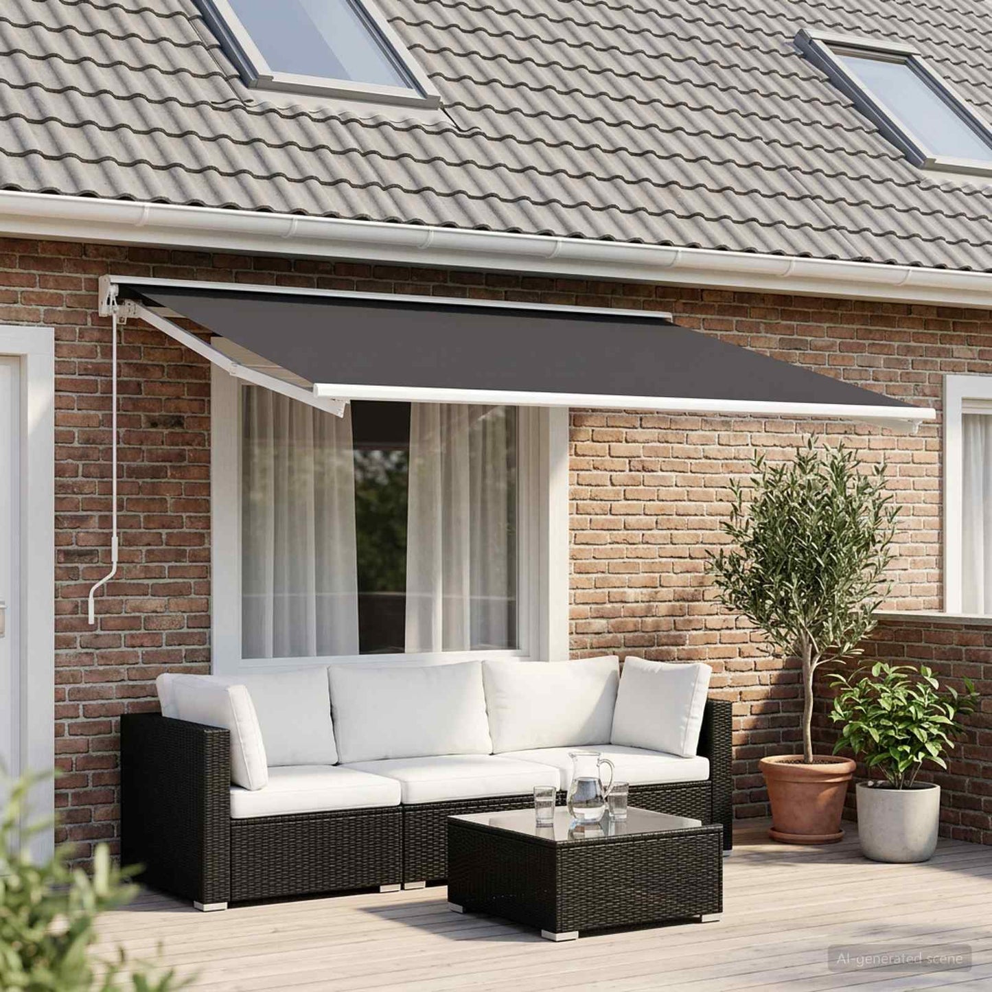 vidaXL Awning Replacement Fabric Anthracite 400 x 350 cm Polyester 1