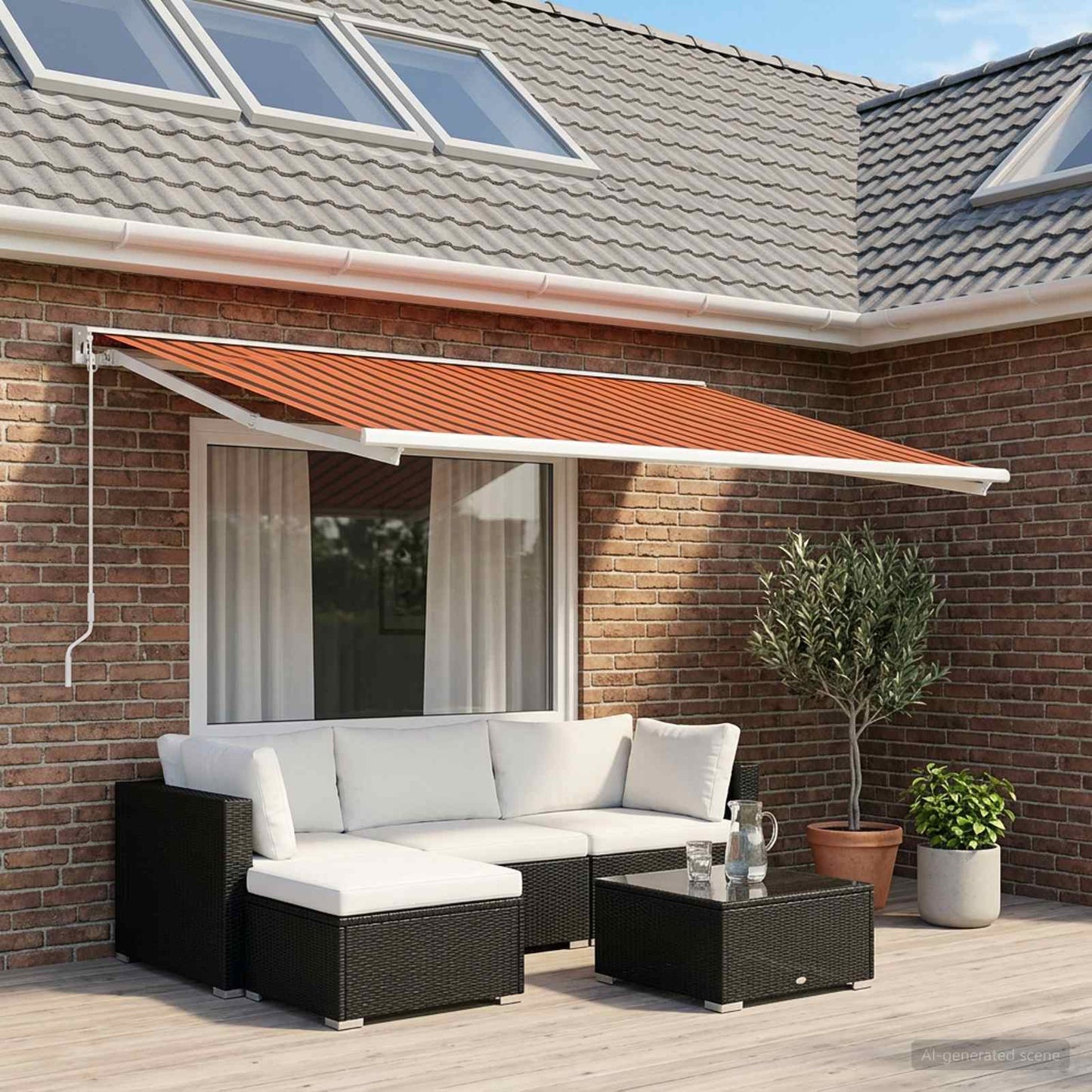 vidaXL Awning Replacement Fabric Orange and Brown 250 x 200 cm 1