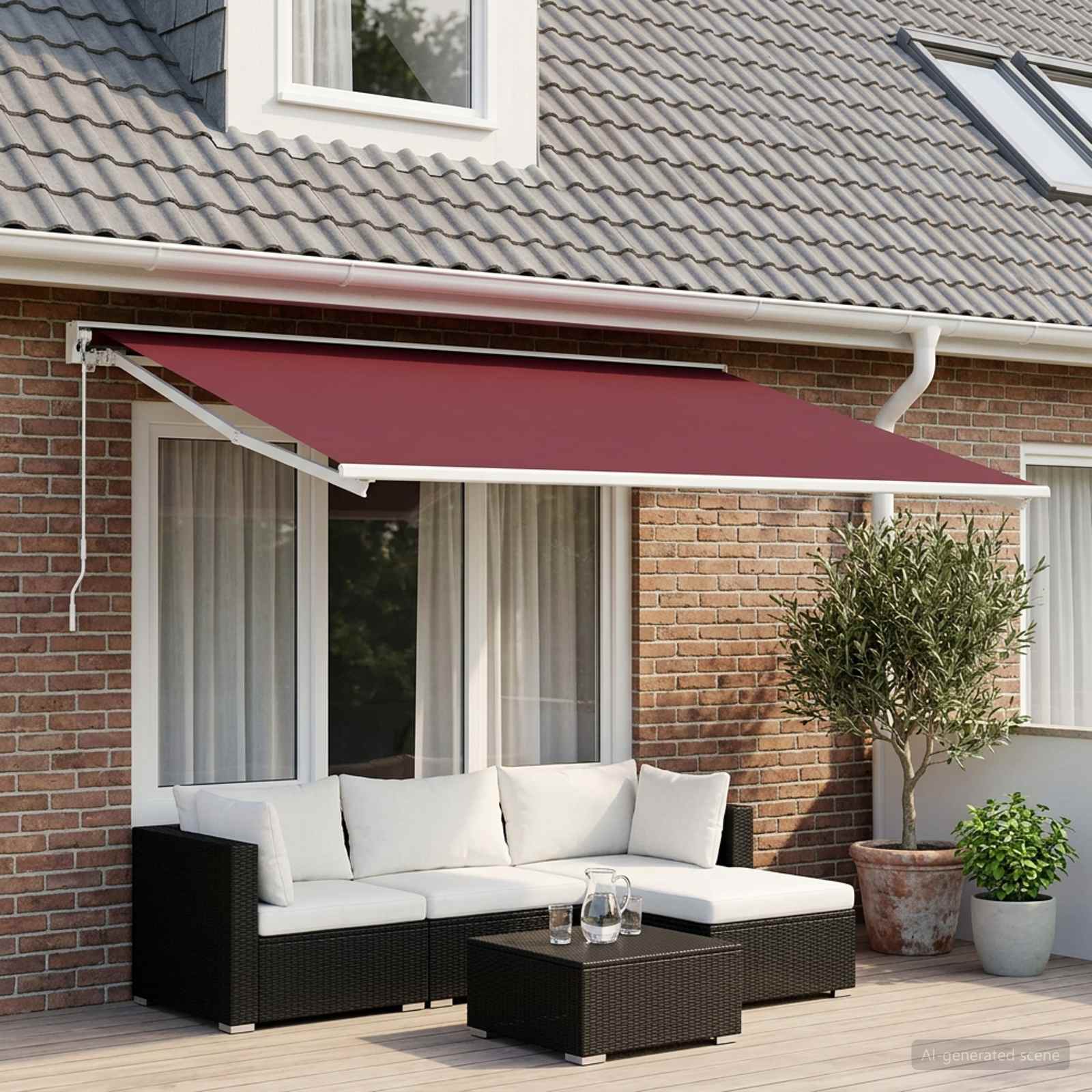 vidaXL Awning Replacement Fabric Burgundy Red 350 x 200 cm Polyester 1