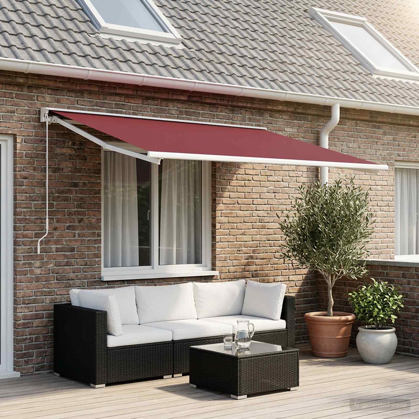 vidaXL Awning Replacement Fabric Burgundy Red 400 x 300 cm Polyester 1