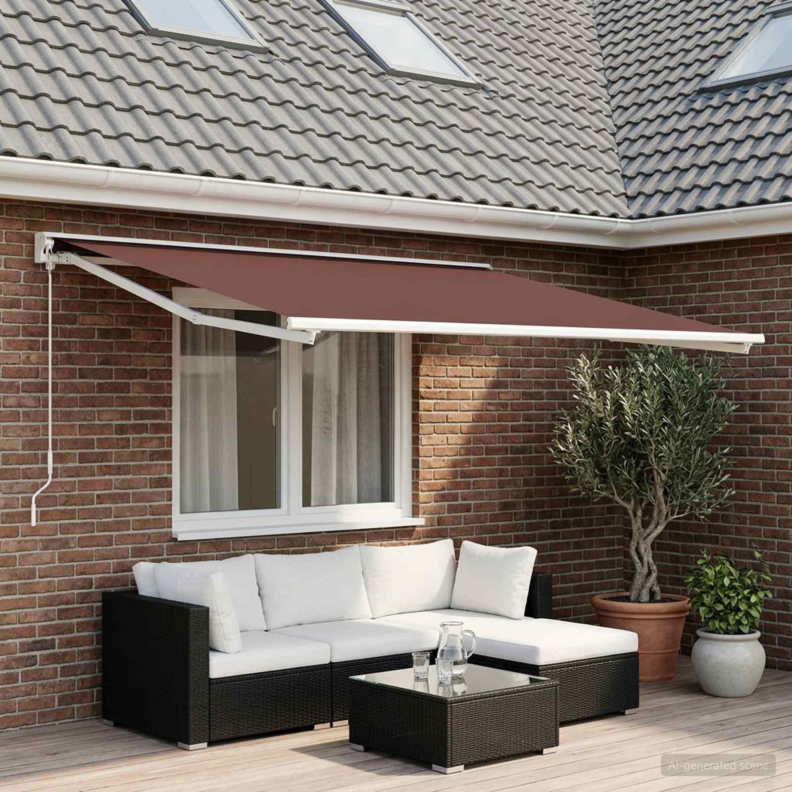 vidaXL Awning Replacement Fabric Brown 400 x 300 cm Polyester 1