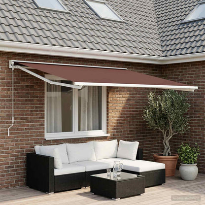 vidaXL Awning Replacement Fabric Brown 400 x 300 cm Polyester 1