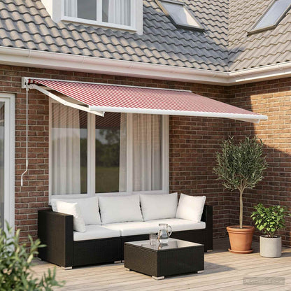vidaXL Awning Replacement Fabric Red and White 300 x 250 cm Polyester 1