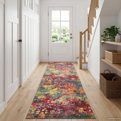 vidaXL Rug Runner LESAKA Colourful 100 x 450 cm Diamond Velvet 1