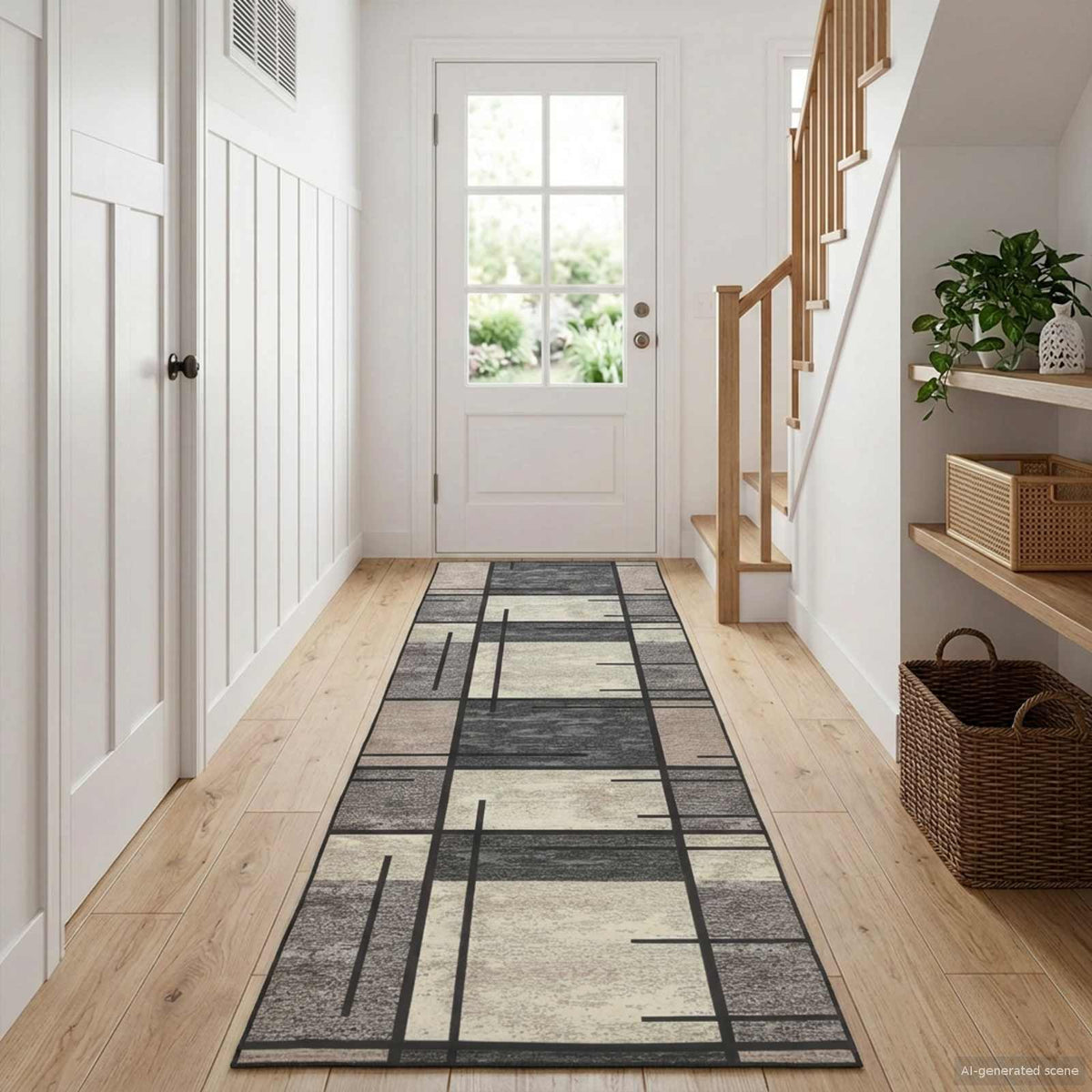 vidaXL Rug Runner LESAKA Brown 100 x 450 cm Diamond Velvet 1