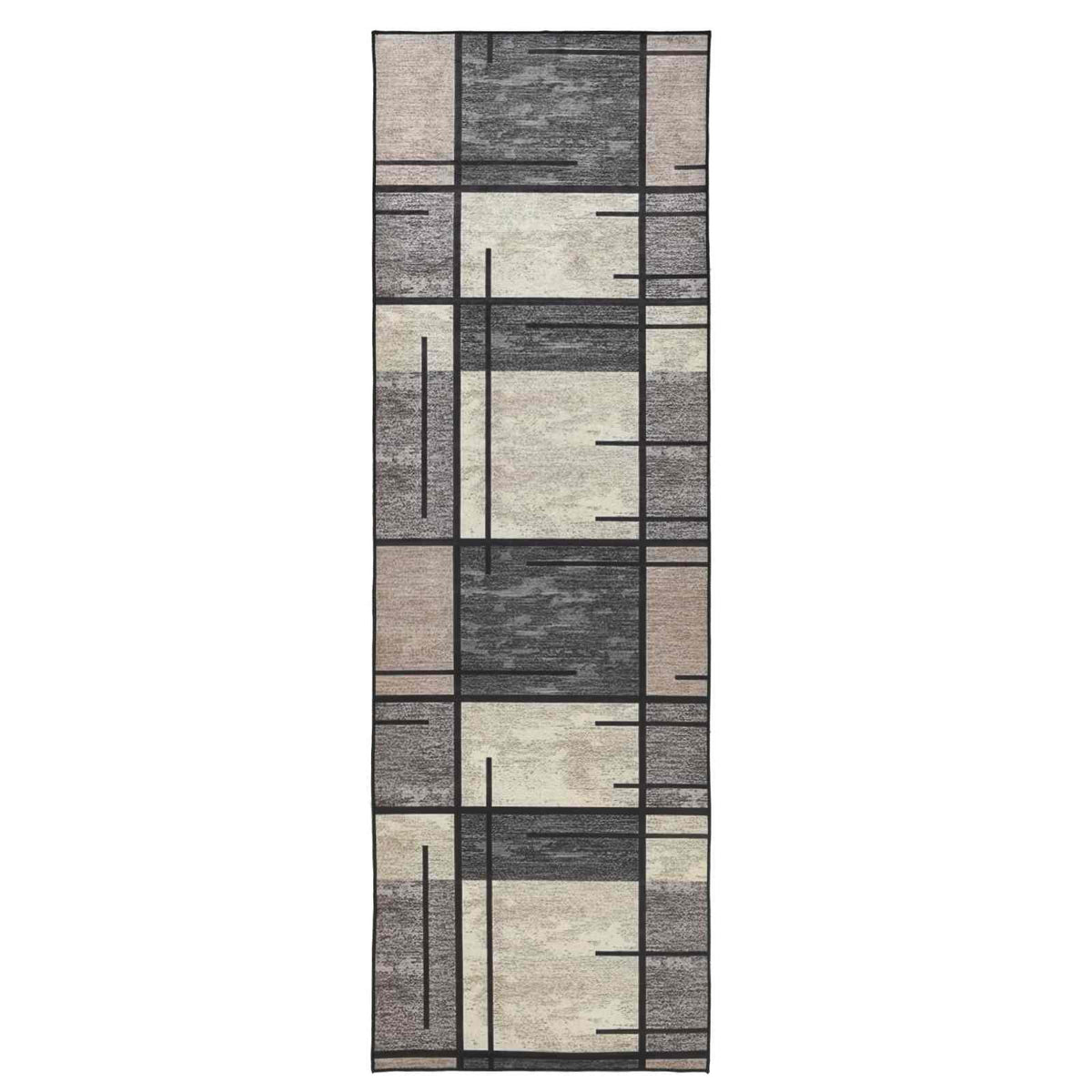 vidaXL Rug Runner LESAKA Brown 100 x 450 cm Diamond Velvet 2