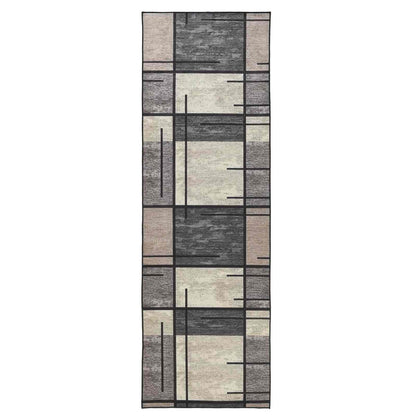 vidaXL Rug Runner LESAKA Brown 100 x 450 cm Diamond Velvet 2